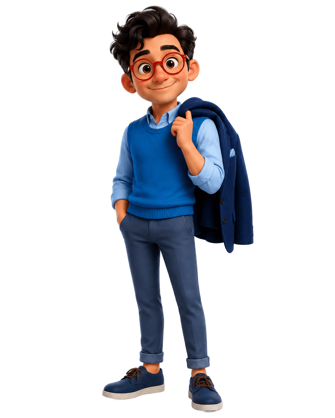 Coverage Professor with jacket over shoulder